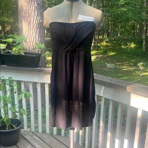 Merona Black Strapless Dress/Bathing Suit Cover-Up Size L
